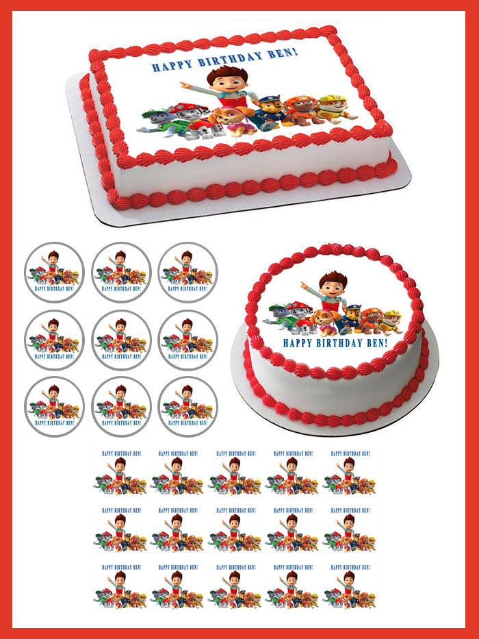 Paw Patrol (Nr5) - Edible Cake Topper OR Cupcake Topper, Decor