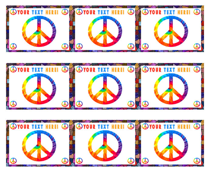 Peace Sign - Edible Cake Topper, Cupcake Toppers, Strips