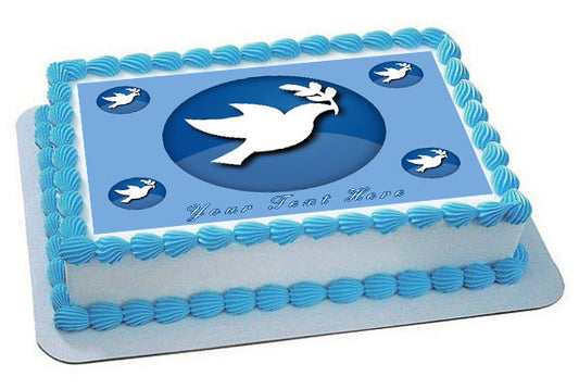 Peace Dove - Edible Cake Topper OR Cupcake Topper, Decor