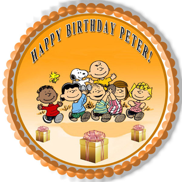 Peanuts Characters - Edible Birthday Cake Topper OR Cupcake Topper, Decor