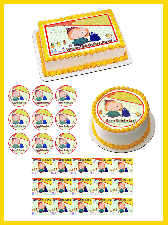 Peg + Cat - Edible Birthday Cake Topper OR Cupcake Topper, Decor