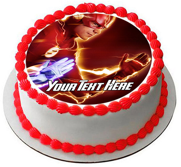 Flash Superhero - Edible Cake Topper, Cupcake Toppers, Strips