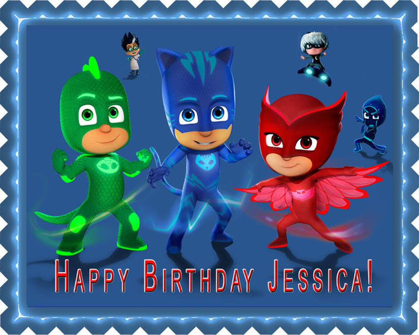 PJ Masks (Nr5) - Edible Cake Topper OR Cupcake Topper, Decor