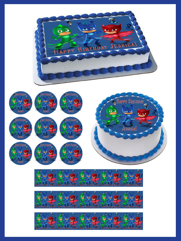 PJ Masks (Nr5) - Edible Cake Topper OR Cupcake Topper, Decor