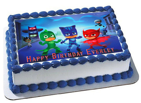 PJ MASKS (Nr1) - Edible Cake Topper OR Cupcake Topper, Decor