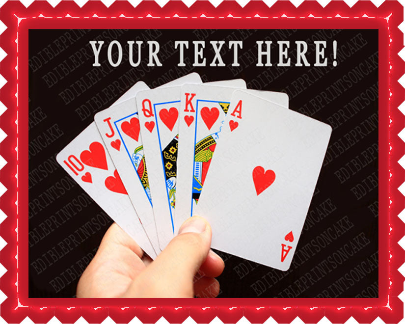 Playing Poker Cards - Edible Cake Topper, Cupcake Toppers, Strips