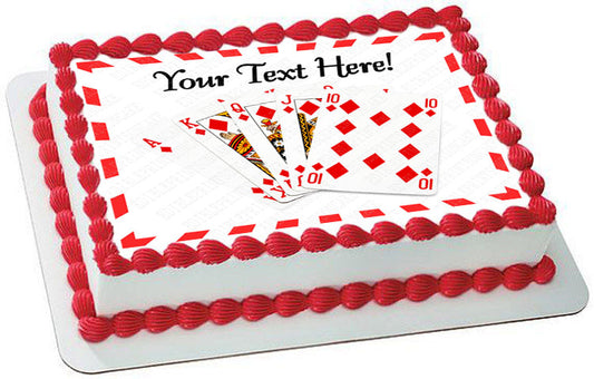 Playing Poker Cards II - Edible Cake Topper, Cupcake Toppers, Strips