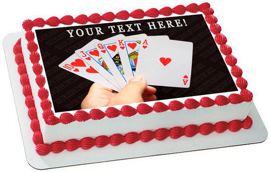 Playing Poker Cards - Edible Cake Topper, Cupcake Toppers, Strips