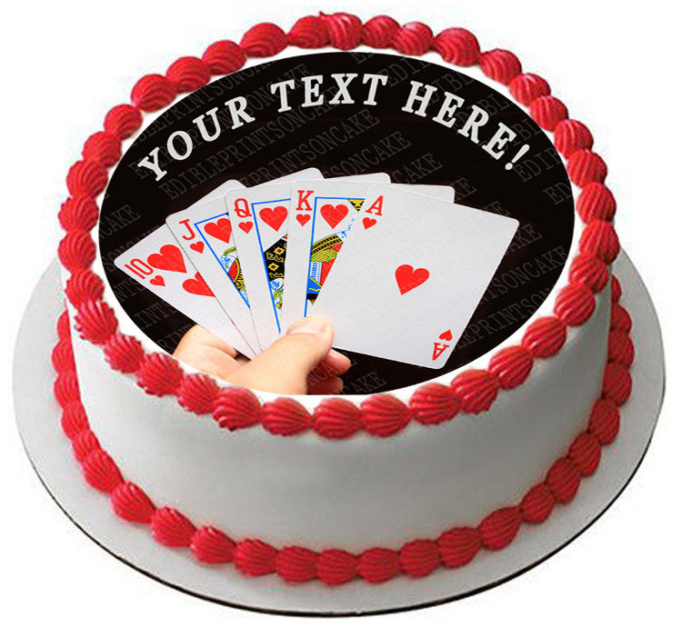 Playing Poker Cards - Edible Cake Topper, Cupcake Toppers, Strips