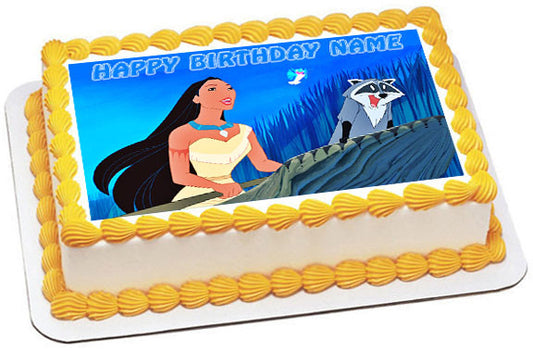 POCAHONTAS - Edible Cake Topper OR Cupcake Topper, Decor