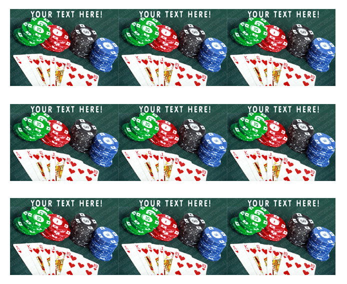 Poker Cards and Chips - Edible Cake Topper, Cupcake Toppers, Strips