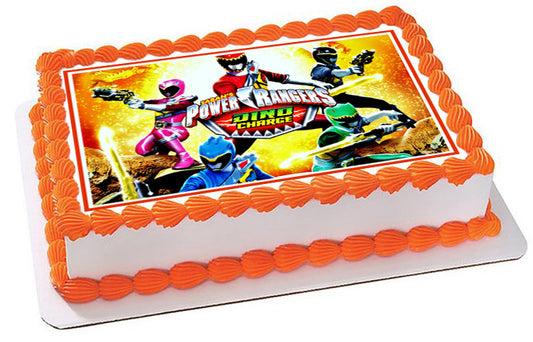 Power Rangers Dino Charge 2 Edible Birthday Cake Topper OR Cupcake Topper, Decor - Edible Prints On Cake (Edible Cake &Cupcake Topper)
