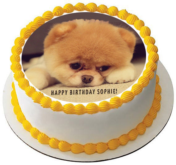 Puppy 1 Edible Birthday Cake Topper OR Cupcake Topper, Decor - Edible Prints On Cake (Edible Cake &Cupcake Topper)