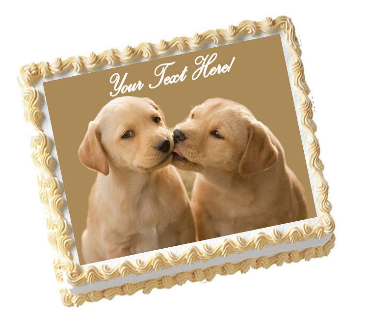 Puppy Kiss - Edible Cake Topper, Cupcake Toppers, Strips