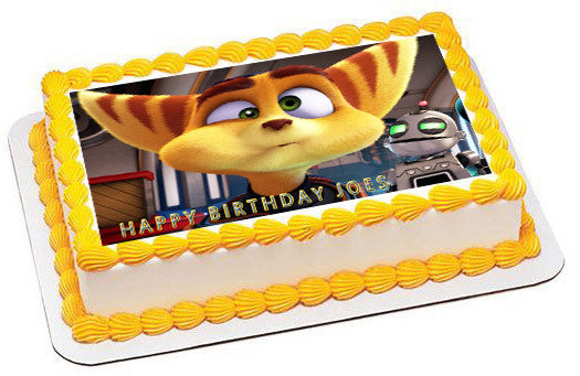 Ratchet & Clank 2 Edible Birthday Cake Topper OR Cupcake Topper, Decor - Edible Prints On Cake (Edible Cake &Cupcake Topper)