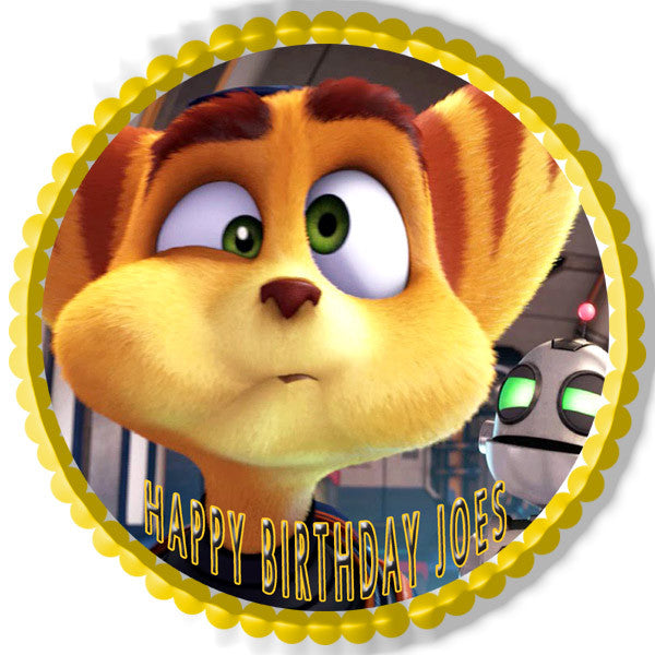 Ratchet & Clank 2 Edible Birthday Cake Topper OR Cupcake Topper, Decor - Edible Prints On Cake (Edible Cake &Cupcake Topper)