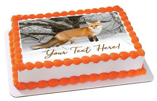 Red Fox - Edible Cake Topper, Cupcake Toppers, Strips