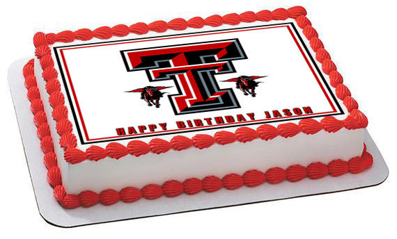 Texas Tech University 1 Edible Birthday Cake Topper OR Cupcake Topper, Decor - Edible Prints On Cake (Edible Cake &Cupcake Topper)