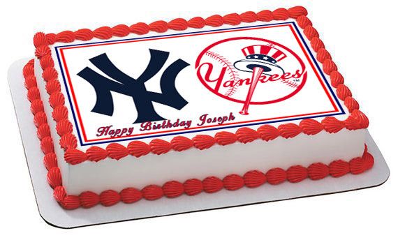 New York Yankees 2 Edible Birthday Cake Topper OR Cupcake Topper, Decor - Edible Prints On Cake (Edible Cake &Cupcake Topper)