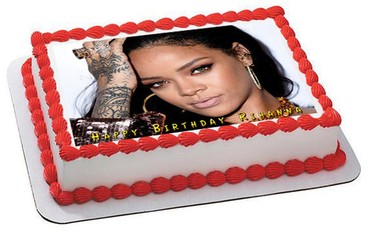 Rihanna 1 Edible Birthday Cake Topper OR Cupcake Topper, Decor - Edible Prints On Cake (Edible Cake &Cupcake Topper)