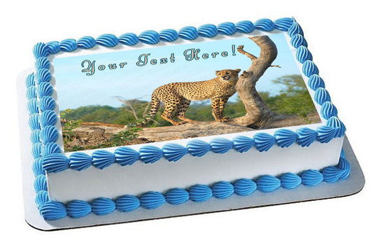 Roaming Cheetah, Safari, Wild - Edible Cake Topper, Cupcake Toppers, Strips