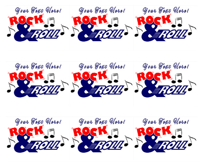 Rock & Roll - Edible Cake Topper, Cupcake Toppers, Strips