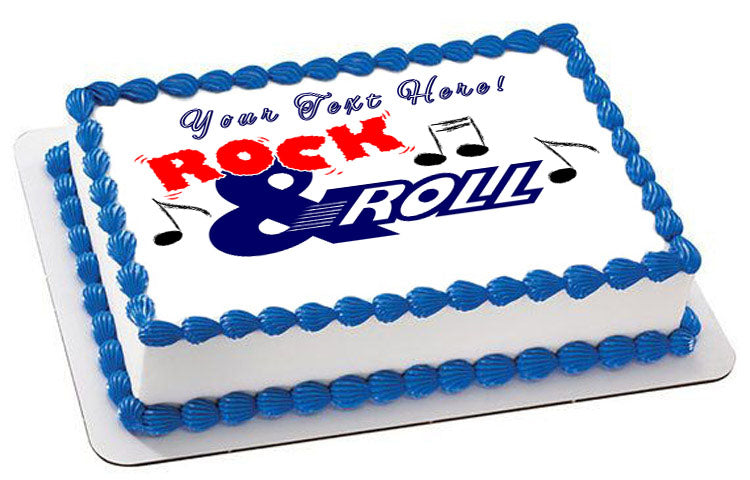 Rock & Roll - Edible Cake Topper, Cupcake Toppers, Strips