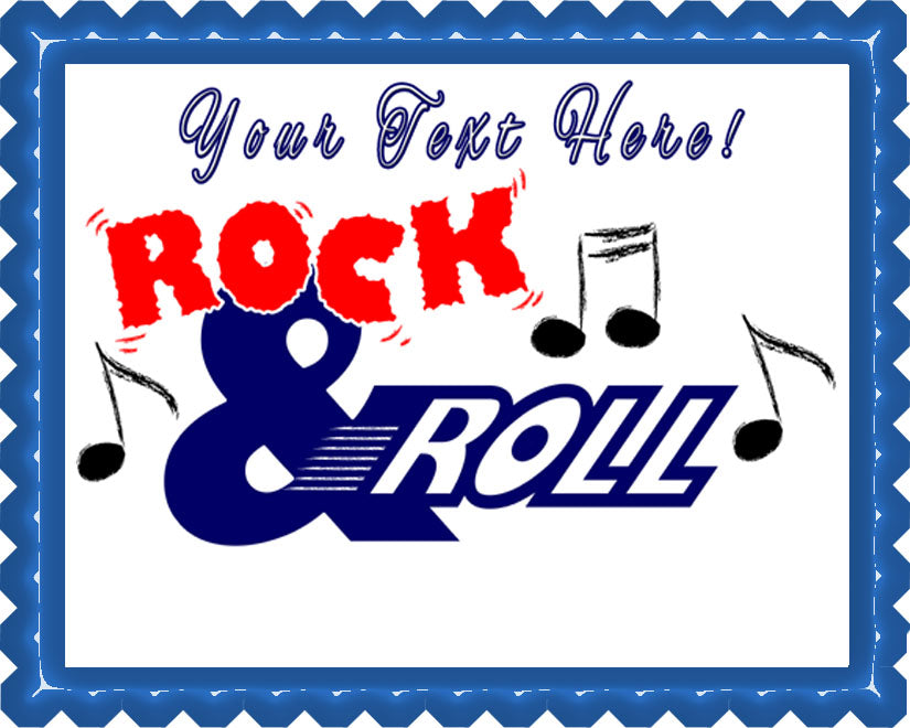Rock & Roll - Edible Cake Topper, Cupcake Toppers, Strips