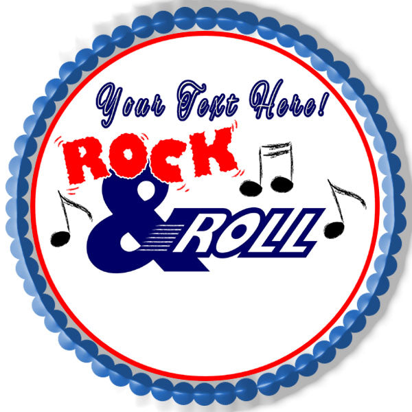 Rock & Roll - Edible Cake Topper, Cupcake Toppers, Strips