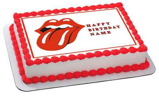 Rolling Stones Tongue Logo - Edible Cake Topper, Cupcake Toppers, Strips