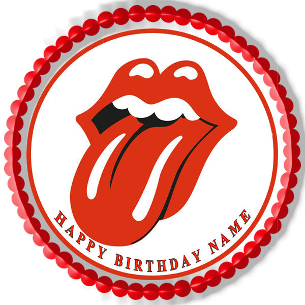 Rolling Stones Tongue Logo - Edible Cake Topper, Cupcake Toppers, Strips