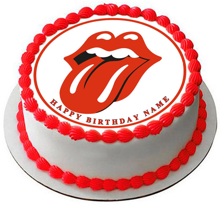 Rolling Stones Tongue Logo - Edible Cake Topper, Cupcake Toppers, Strips