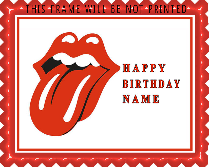 Rolling Stones Tongue Logo - Edible Cake Topper, Cupcake Toppers, Strips