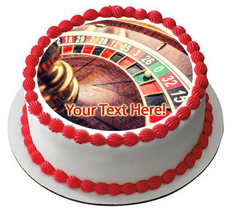 Roulette wheel in casino - Edible Cake Topper, Cupcake Toppers, Strips