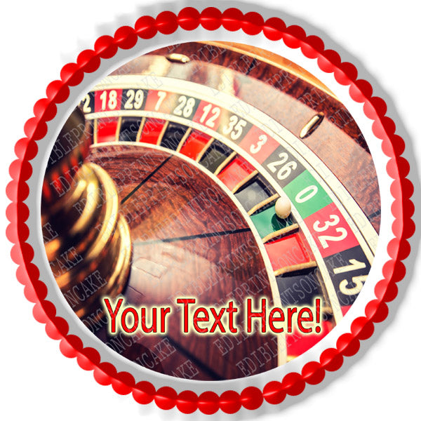 Roulette wheel in casino - Edible Cake Topper, Cupcake Toppers, Strips