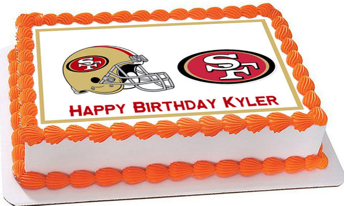 San Francisco 49ers Edible Birthday Cake Topper OR Cupcake Topper, Decor - Edible Prints On Cake (Edible Cake &Cupcake Topper)