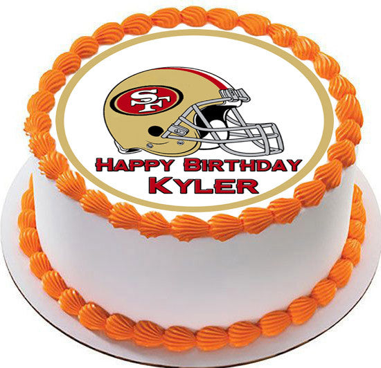 San Francisco 49ers Edible Birthday Cake Topper OR Cupcake Topper, Decor - Edible Prints On Cake (Edible Cake &Cupcake Topper)
