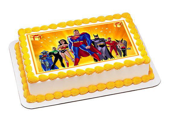 Superheroes Edible Birthday Cake Topper OR Cupcake Topper, Decor - Edible Prints On Cake (Edible Cake &Cupcake Topper)