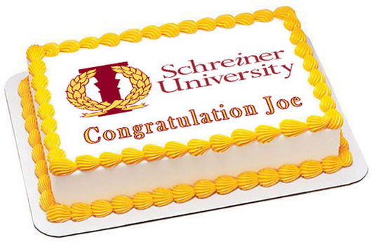 Schreiner University Edible Birthday Cake Topper OR Cupcake Topper, Decor - Edible Prints On Cake (Edible Cake &Cupcake Topper)