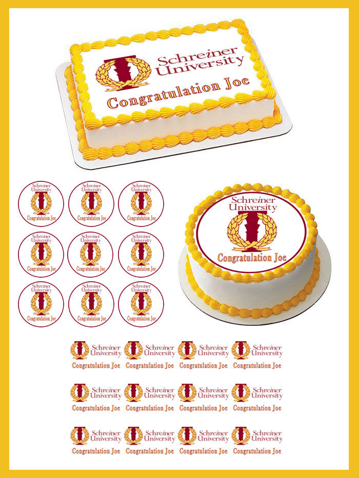 Schreiner University - Edible Cake Topper OR Cupcake Topper, Decor