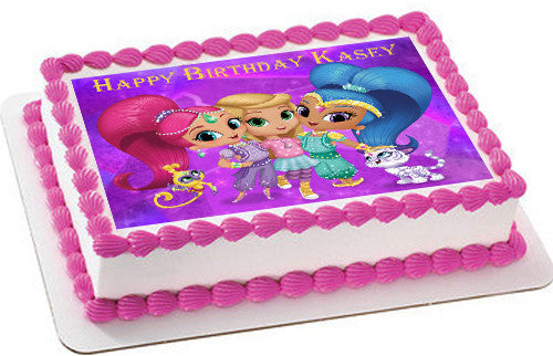 Shimmer and Shine (Nr2) - Edible Cake Topper OR Cupcake Topper, Decor