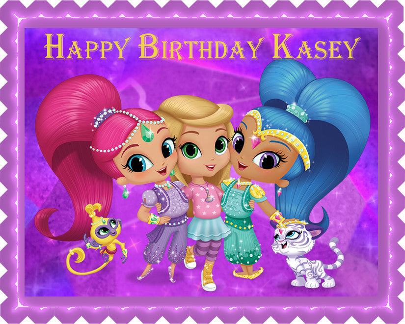 Shimmer and Shine (Nr2) - Edible Cake Topper OR Cupcake Topper, Decor
