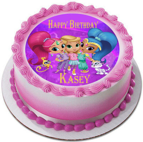 Shimmer and Shine (Nr2) - Edible Cake Topper OR Cupcake Topper, Decor