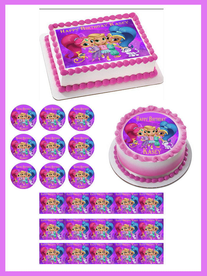 Shimmer and Shine (Nr2) - Edible Cake Topper OR Cupcake Topper, Decor
