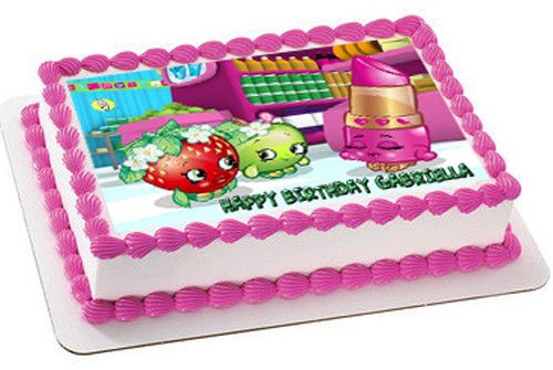 SHOPKINS 1 Edible Birthday Cake Topper OR Cupcake Topper, Decor - Edible Prints On Cake (Edible Cake &Cupcake Topper)