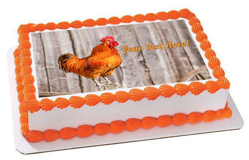 Singing Red Rooster - Edible Cake Topper, Cupcake Toppers, Strips