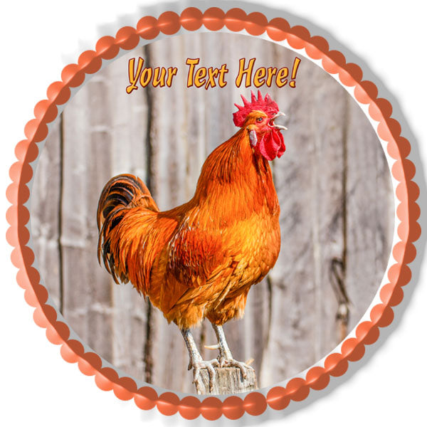 Singing Red Rooster - Edible Cake Topper, Cupcake Toppers, Strips