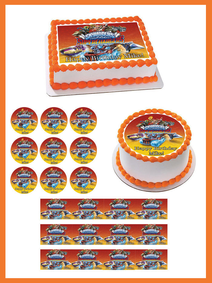 Skylanders Superchargers Edible Birthday Cake Topper OR Cupcake Topper, Decor - Edible Prints On Cake (Edible Cake &Cupcake Topper)