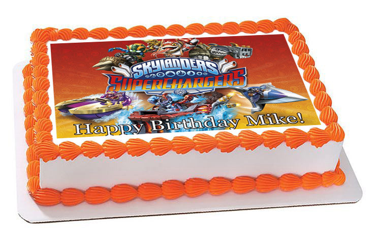 Skylanders Superchargers Edible Birthday Cake Topper OR Cupcake Topper, Decor - Edible Prints On Cake (Edible Cake &Cupcake Topper)