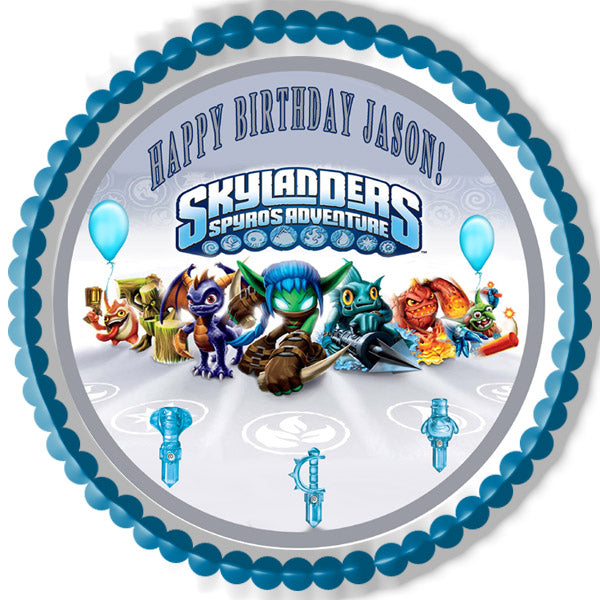 Skylanders Spyro's Adventure - Edible Cake and Cupcake Topper